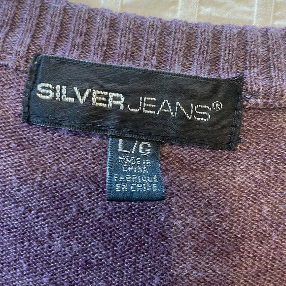 Silver Jeans Purple Cardigan with pocket and shoulder detailing - Picture 4 of 7